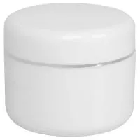 Банка белая пластиковая с серебряной полоской, 50мл