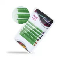 Зеленые ресницы Beauty Eyes, миксы длин, 6 лент