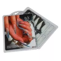 Типсы с широкой КЗ, прозрачные удлиненные, Stiletto боксе, 50шт