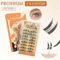 Самоклеящиеся ресницы, готовые пучки NAGARAKU Cat Elf Style C. 0.07мм. 11-13 мм 2 шт